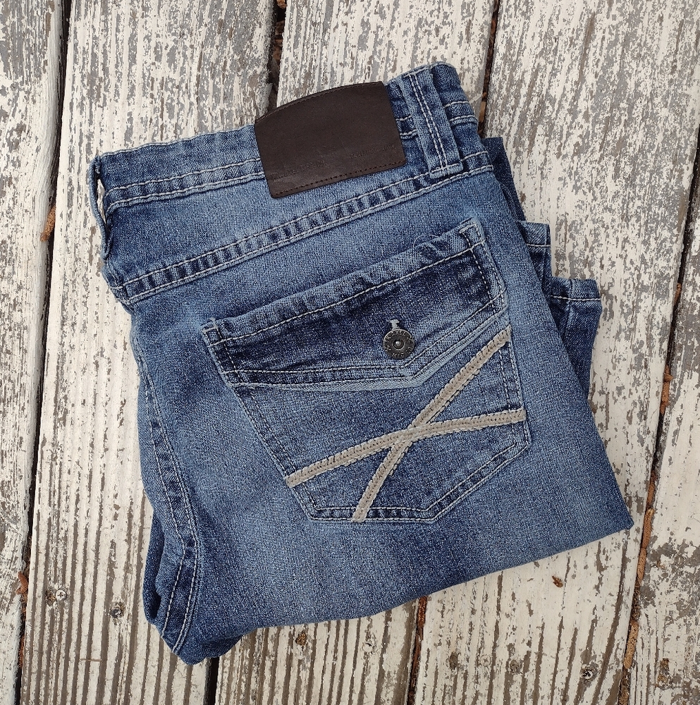 tk axel mfg co men's jeans in blue